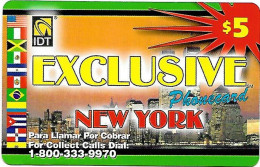 USA: Prepaid IDT - Exclusive New York, Flags. Collect Call No. Ends 9970, Big Serial No. - Sonstige & Ohne Zuordnung