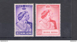 1948 HONG KONG, Royal Silver Wedding, SG 171/172 Set Of 2 - MLH* - Otros & Sin Clasificación