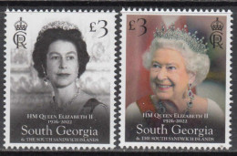 2023 South Georgia Queen Elizabeth II Memorial QEII Royalty Complete Set Of 2 MNH @ BELOW FACE VALUE - South Georgia