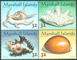 MARSHALL ISLS. 1998 SEASHELLS BLOCK OF 4** - Conchiglie