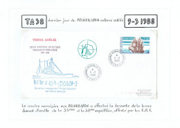 38e Expédition Terre Adélie - LS Illustrée Dernier Voyage Du M/S POLAR BJÖRN CàD Dumont D'Urville 9/3/88 - Brieven En Documenten