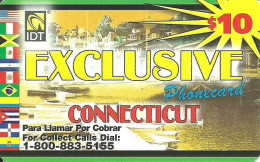 USA: Prepaid IDT - Exclusive Connecticut, Flags. Collect Call No. Ends 5155, 05.03 - Autres & Non Classés