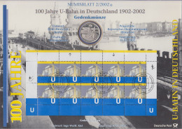 Bundesrepublik Numisblatt 2/2002 U-Bahn Berlin Mit 10-Euro-Silbermünze  - Collections