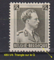 Belgique: COB N° 480-V4, Neuf, **, Sans Charnière. TB !!! - 1931-1960
