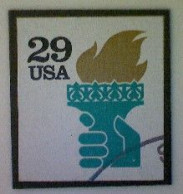 United States, Scott #2591A, Used(o), 1991, Torch Of Liberty, 29¢, Turquoise, Gold, And Black - Used Stamps