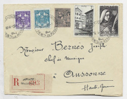 MONACO SURTAXE + BLASON + DIVERS LETTRE COVER REC MONACO 1944 - Lettres & Documents