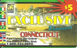 USA: Prepaid IDT - Exclusive Connecticut, Flags. Collect No. Ends 9970 Black - Other & Unclassified