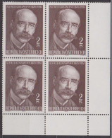 1970 , Mi 1342 ** (2) -  4er Block Postfrisch - 100. Geburtstag Von Alfred Cossmann - Neufs