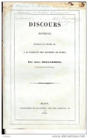 C1 Abel DESJARDINS Discours FACULTE DIJON 1847 Dedicace ENVOI Douai Lille PORT INCLUS France - Bourgogne