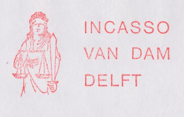 Meter Cover Netherlands 1991 Lady Justice - Law Book - Scale - Delft - Politie En Rijkswacht