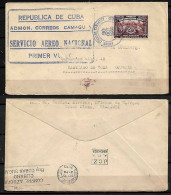 CUBA STAMPS . AIR COVER DISPATCHED FROM THE HOTEL "PLAZA", 1950 - Covers & Documents
