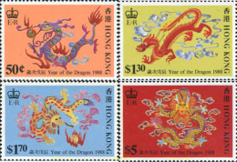 140055 MNH HONG KONG 1988 AÑO LUNAR CHINO - AÑO DEL DRAGON - Autres & Non Classés