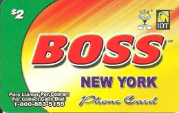 USA: Prepaid IDT - Boss New York 08.09 - Autres & Non Classés