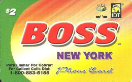 USA: Prepaid IDT - Boss New York 09.08 - Autres & Non Classés
