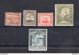 1899-01 MALTA, Stanley Gibbons N. 31/35 - MLH* - Other & Unclassified