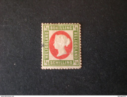 Great Britain HELGOLAND 1869 Queen Victoria Error Color ! Geen Et Carmin No Carmin Green CANCEL - Heligoland (1867-1890)