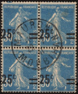 FRANCE - YT 217h VALEUR SUR VALEUR AVEC  BARRE En Bloc De 4 Oblitéré 22 7 41 MAURON MORBIHAN - Unused Stamps