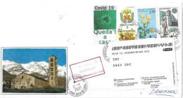 Letter To DENMARK From ANDORRA, During Epidemic COVID19,return To Sender, 3 Pictures, Front & Back Cover - Cartas & Documentos