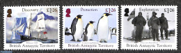 British Antarctica 2019 Discovery, Exploration, Protection 3v, Mint NH, History - Nature - Science - Transport - Explo.. - Onderzoekers