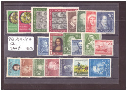 RFA - ANNEES COMPLETES 1951 + 1952 * ( AVEC CHARNIERE ) - COTE: 340 € - Annual Collections