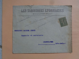 69 - Rhone - Oullins -Enveloppe " Les Tanneries Lyonnaises "  - Timbre Perforé -Réf.108. - Storia Postale