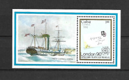 Cuba 1990 Ships - Stamp World London '90 - The International Stamp Exhibition MS MNH - Hiver 1992: Albertville