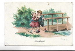 CPA ALLEMANDE COUPLE  ENFANTS     (voir Timbre) - Children's Drawings