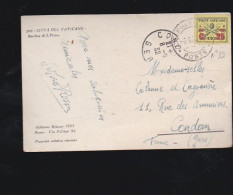 Vatican; No 39 Surchargé  Sur Carte Postale; - Storia Postale