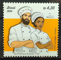 C 4154 Brazil Stamp Mercosul Series Profession Kitchen Chef Woman Gastronomy 2024 - Ungebraucht