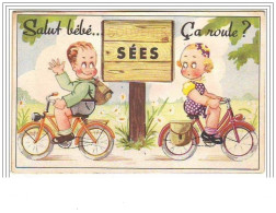 Salut Bébé...Ca Roule ? Souvenir De SEES  (Carte à Système) - Sees