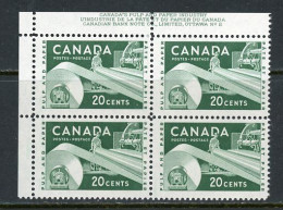 Canada  MNH PB  1956 Paper Industry - Unused Stamps