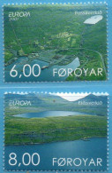 Faeroër 2001 Water Cept Europe 2 Values MNH Faroe Islands Fossa & Eida Power Plants, Vestmania & Eysturoy - 2001