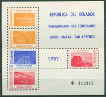 Ecuador 1957 Eisenbahn Quito-San Lorenzo Block 5 Postfrisch, Gefaltet,(C63287) - Ecuador