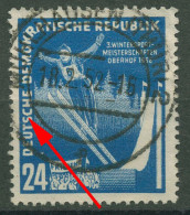 DDR 1952 Wintersportmeisterschaften Mit Plattenfehler 299 F 16 Gestempelt - Variétés Et Curiosités