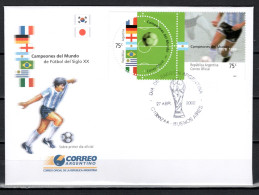 Argentina 2002 Football Soccer World Cup Set Of 2 On FDC - 2002 – Zuid-Korea / Japan