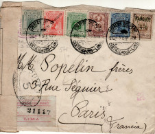 PERU 1917 R - LETTER SENT FROM LIMA TO PARIS / PART OF COVER / - Perú