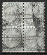 INDIA.....QUEEN VICTORIA....(1837-01..)....1R ON BLOCK OF 4....SG101.....USED PEN CANCEL......... - 1858-79 Kronenkolonie