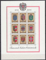 Österreich - Austria - 1976 Mi. Block 4 - 1000 Jahre Österreich ** MNH  (31132 - Autres & Non Classés