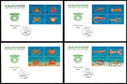 LIBYA 1996 Crustaceans Crustacea (4 FDC) - Schalentiere