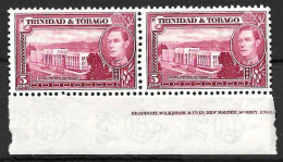 TRINIDAD & TABAGO.....KING GEORGE VI..(1936-52.)...SG249b......5c X IMPRINT PAIR......1 X MH...1 XMNH.... - Trindad & Tobago (...-1961)