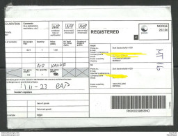 NORWAY 2023 Registered Cover To Estonia With Custom Declaration Form - Briefe U. Dokumente