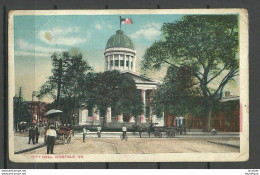 USA Norfolk City Hall Colored Post Card Sent 1924 To Estonia Military Bataillon Sillamäe - Norfolk