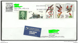 USA Flugpost Air Mail Letter To Estonia Estland Estonie 2013 Train Th. Jefferson Birds - 3c. 1961-... Storia Postale