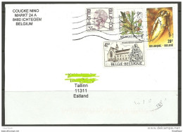 BELGIUM Belgien 2009 Air Mail Cover To Estonia Estland Bird King Kunst Architecture - Brieven En Documenten