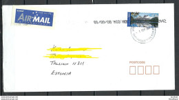 AUSTRALIA 2008 Air Mail Cover To Estonia Mountain Tasmania - Brieven En Documenten