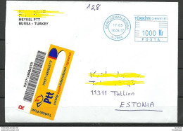 TURKEY Türkei Registered Air Mail Cover To Estland Estonia 2017 - Storia Postale