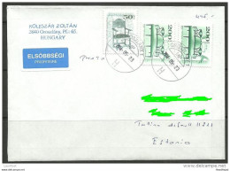 HUNGARY Ungarn 2014 Air Mail Letter Flugpost Brief To Estonia Estland - Brieven En Documenten