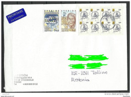 SCHWEDEN Sweden Letter To Estonia Estland Estonie 2013 With Nobel Prize Stamps 1983 Etc - Brieven En Documenten