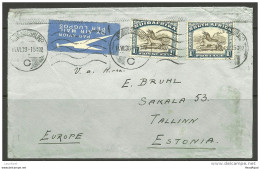 SOUTH-AFRICA Suidafrika 1938 Air Mail Cover To ESTLAND Estonia  RARE Destination ! - Airmail