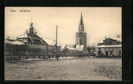 AK Mitau, Marktplatz Mit Kirche  - Letland
